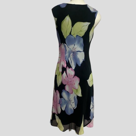 Jones New York Silk Floral Sleeveless Midi Dress - Picture 2 of 11